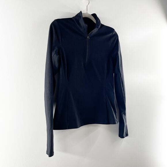 Alo Alosoft 1/2 Zip Rapid Long Sleeve Pullover Jacket Shirt Top Black Small - Picture 6 of 7